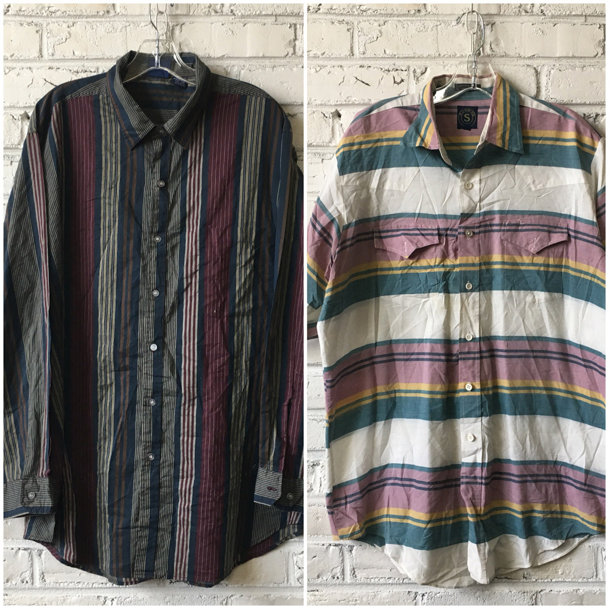 Mens Vintage Shirt (striped) by the bundle Bulk Vintage Clothing